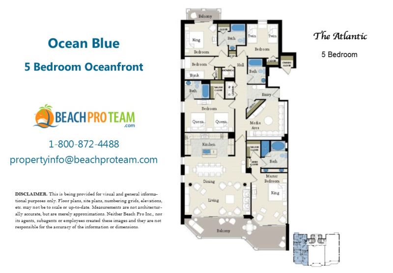 Ocean Blue Atlantic Floor Plan - 5 Bedroom Oceanfront